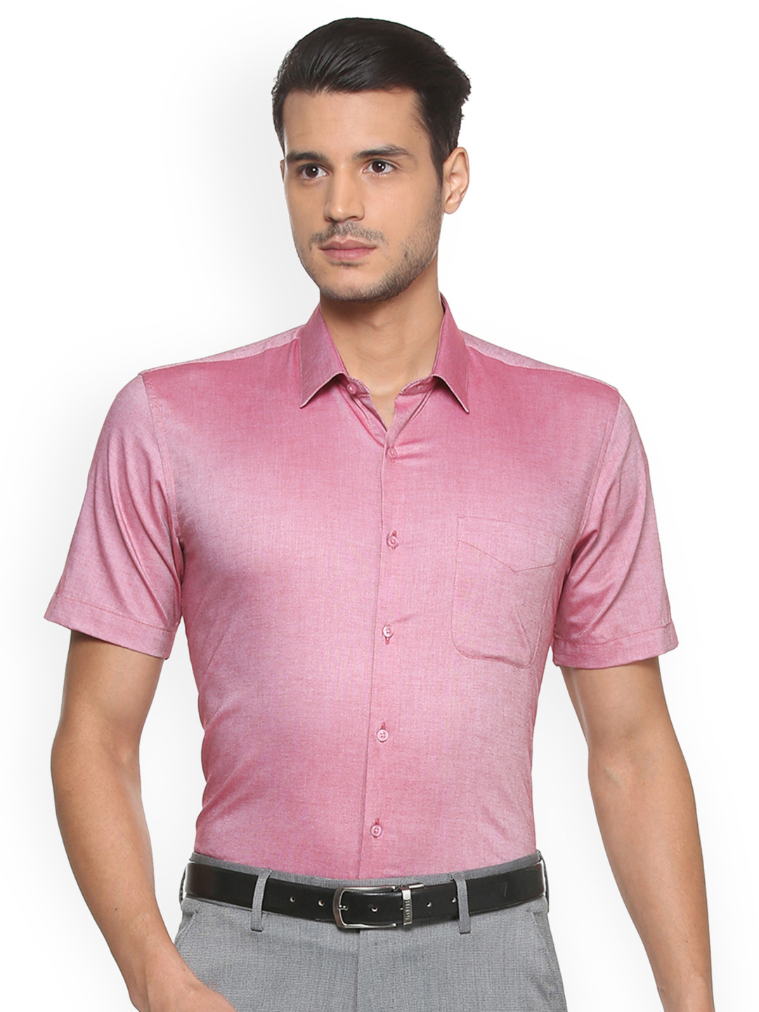 Buy Peter England Men Pink Nuvo Regular Fit Solid Formal Shirt Shirts