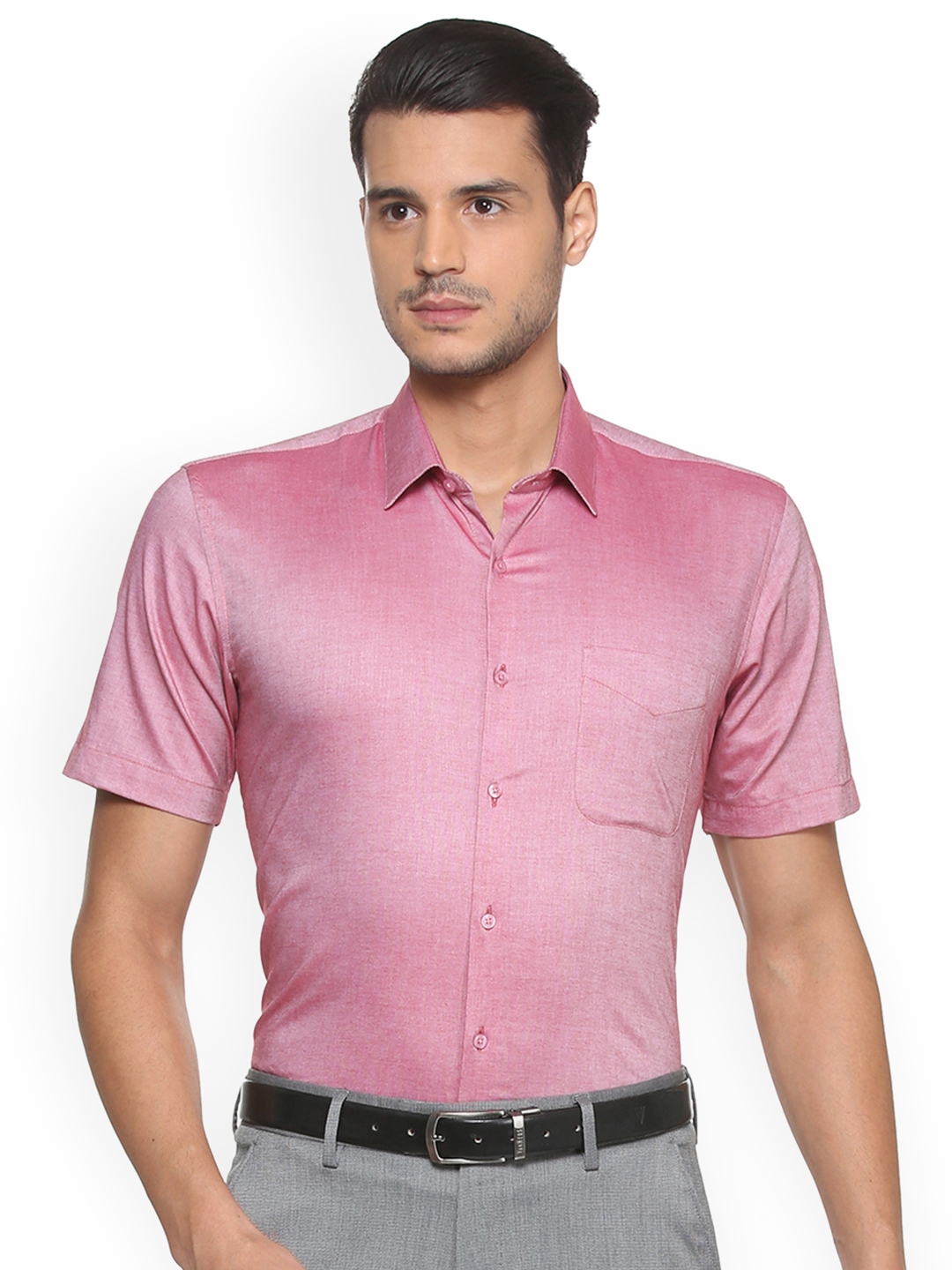 Buy Peter England Men Pink Nuvo Regular Fit Solid Formal Shirt - Shirts ...