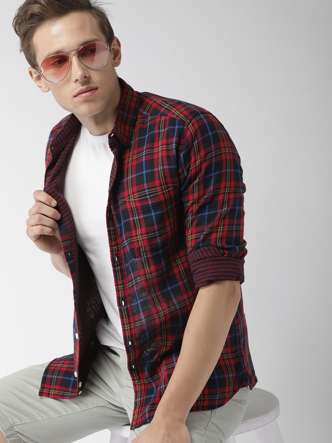 red black shirt mens