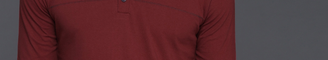 Buy WROGN Men Red Solid Henley Neck T Shirt - Tshirts for Men 6833261 ...