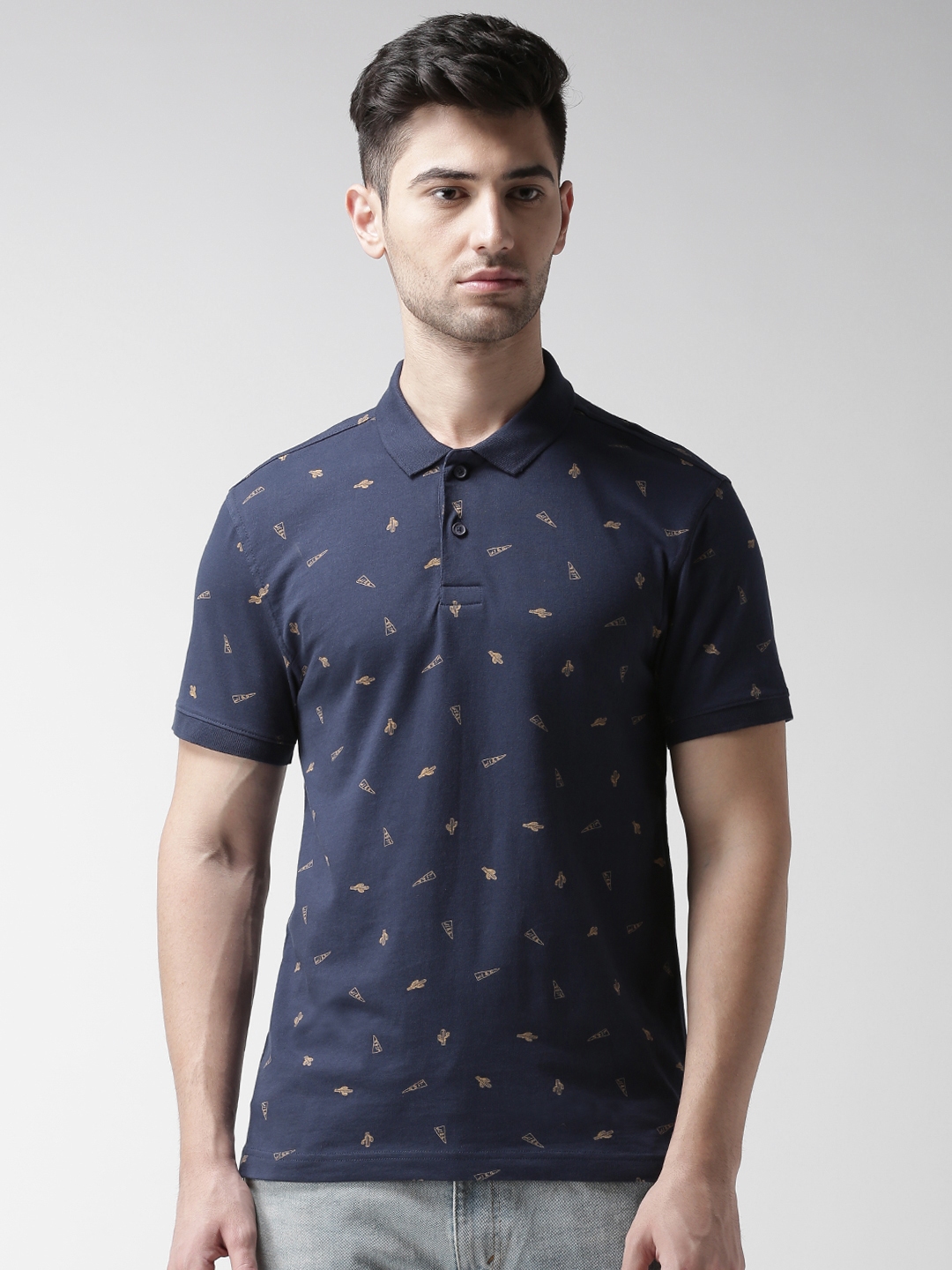 Buy Levis Men Navy Blue Printed Polo T Shirt - Tshirts for Men 6840896 ...
