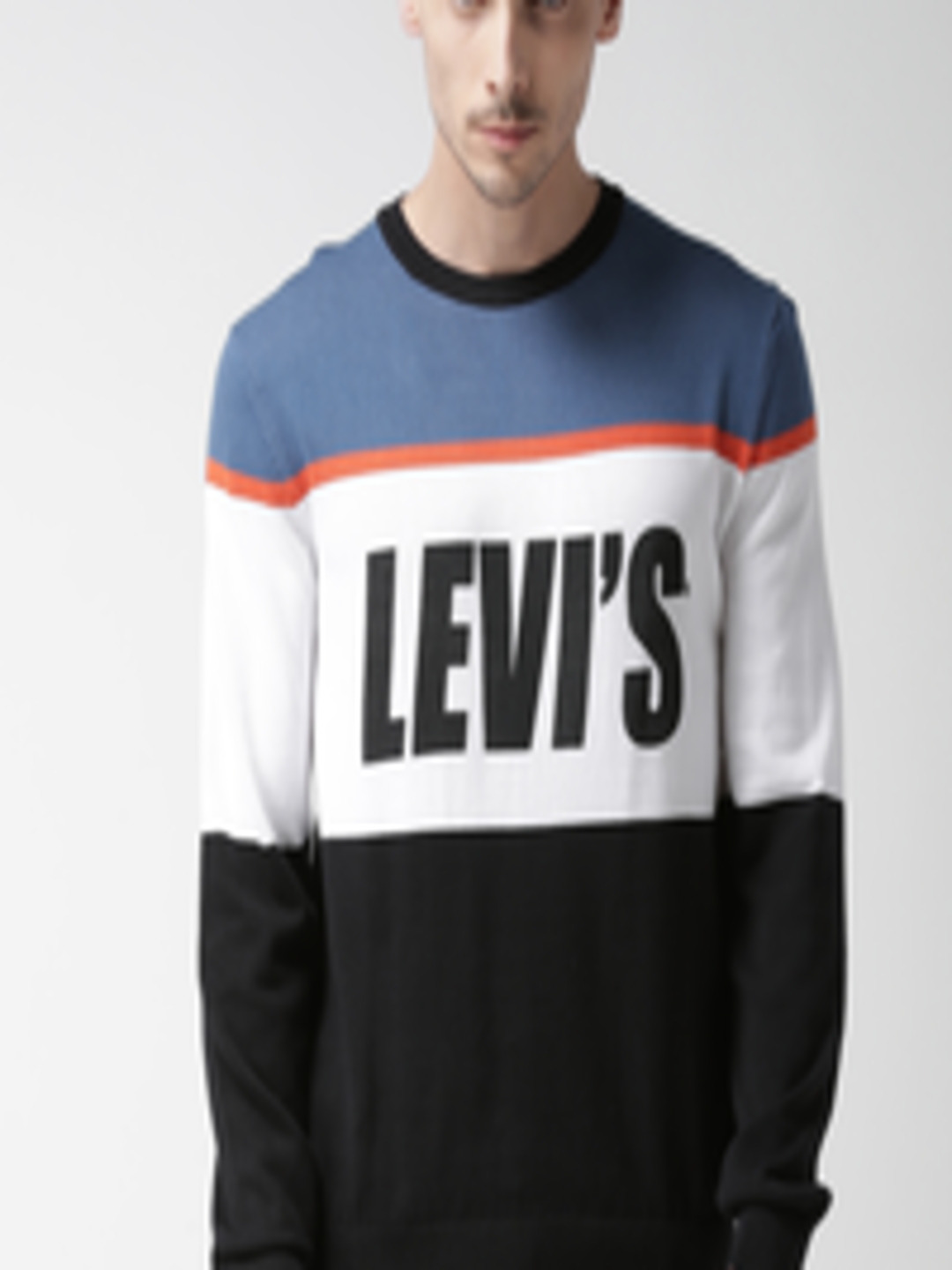 Buy Levis Men Black & Blue Printed Pullover - Sweaters for Men 6840918 ...
