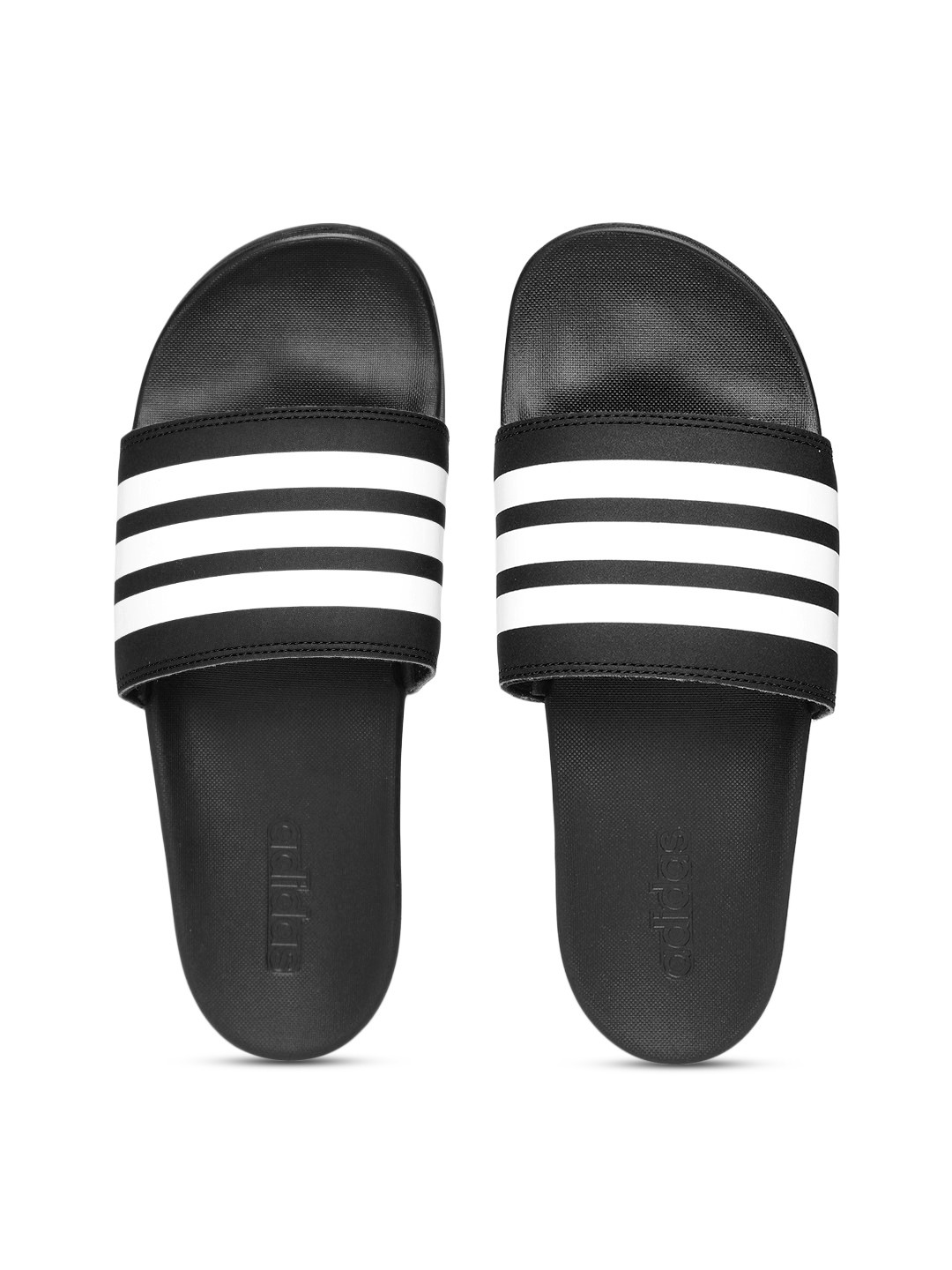 Buy ADIDAS Women Black & White ADILETTE Comfort Striped Sliders - Flip Flops for Women 6842653 