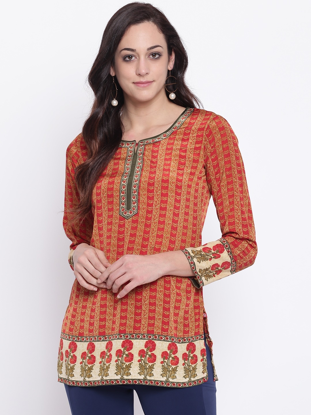 rust orange kurti