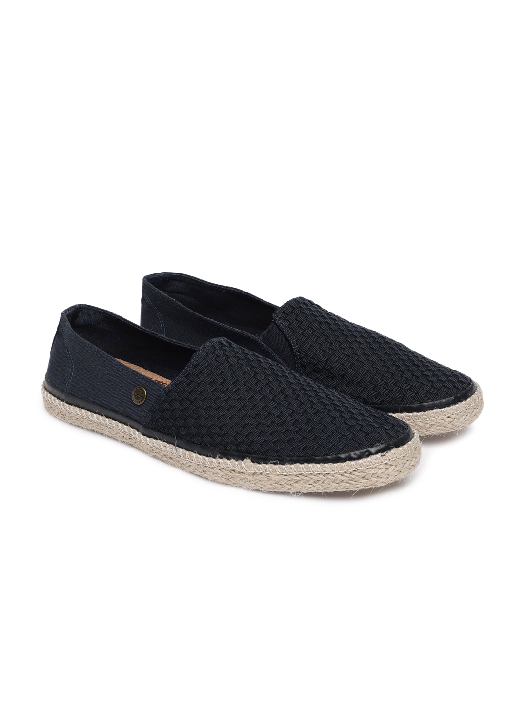 navy blue leather espadrilles