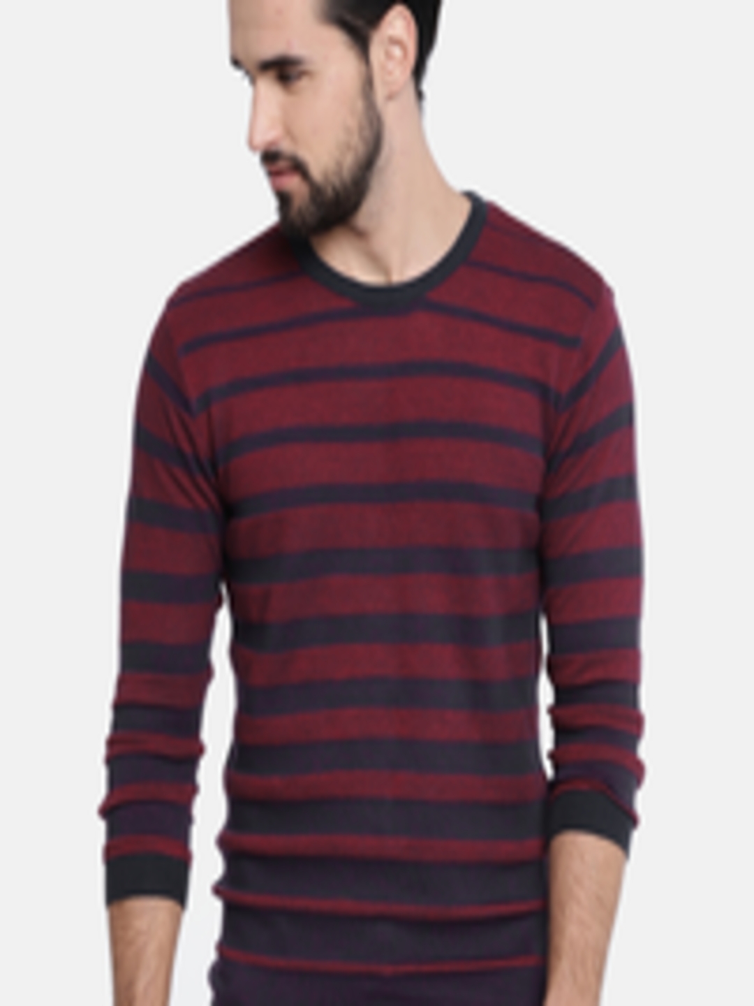Buy Akiva Men Navy & Red Striped Pullover - Sweaters for Men 6847872 ...