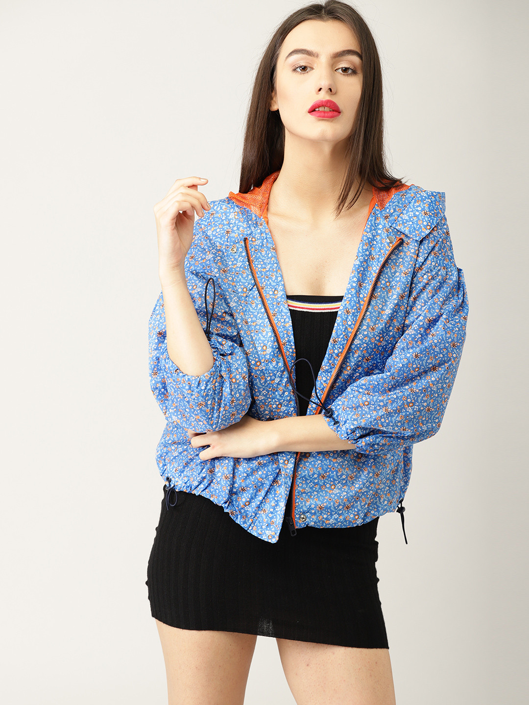 Buy ESPRIT Women Blue Printed Bomber Jacket Jackets for Women 6849987