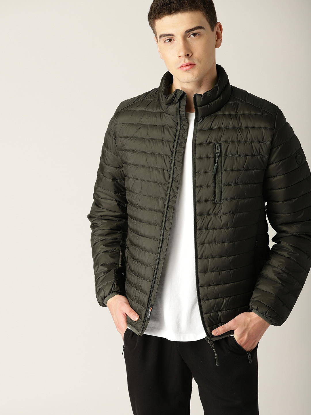 Buy ESPRIT Men Olive Green Solid Insulator Puffer Jacket Jackets for Men 6850216 Myntra