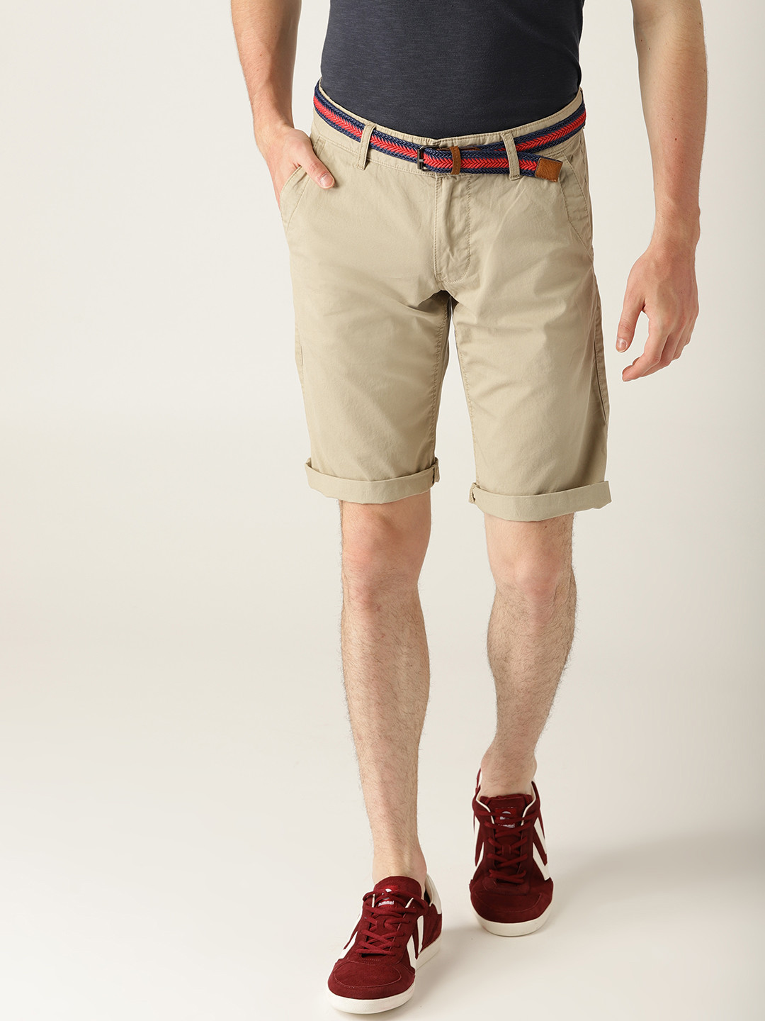 Buy ESPRIT Men Beige Solid Slim Fit Regular Shorts Shorts for Men