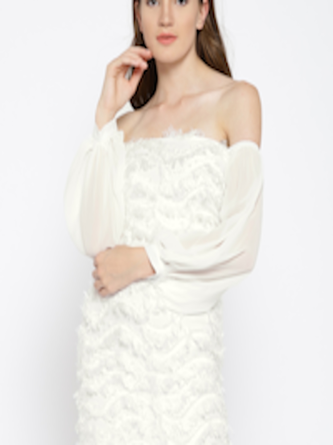 Buy Arabellaa Women White Faux Fur Bodycon Dress - Dresses for Women ...