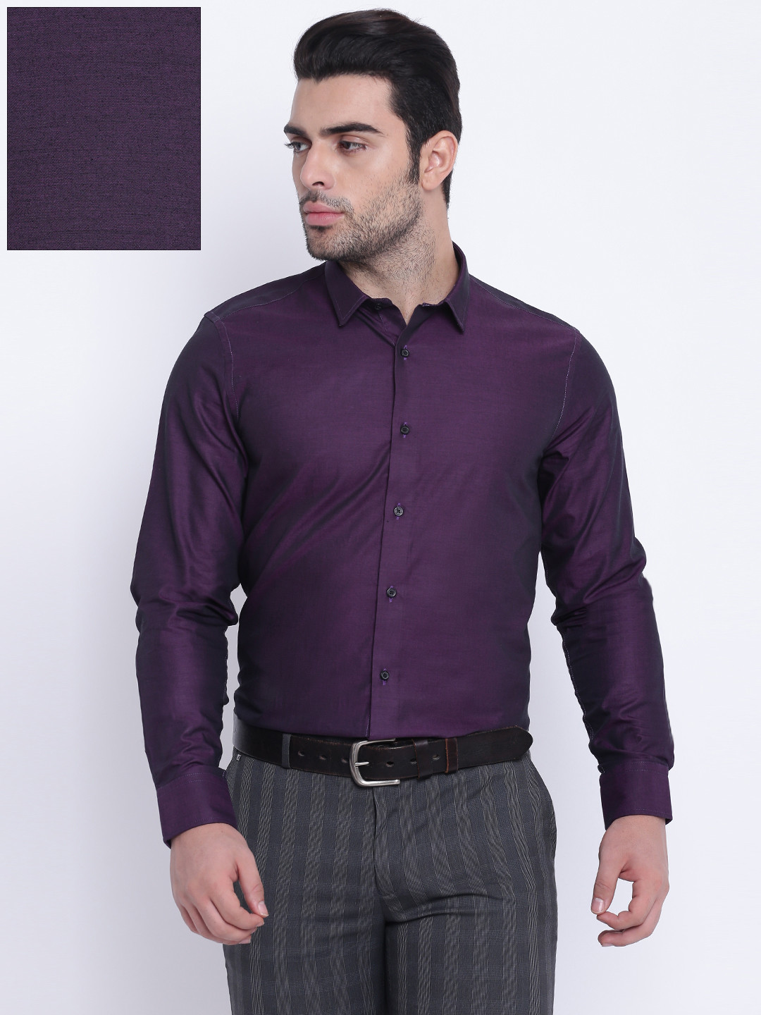 Buy Blackberrys Men Purple Slim Fit Solid Formal Shirt Shirts for Men