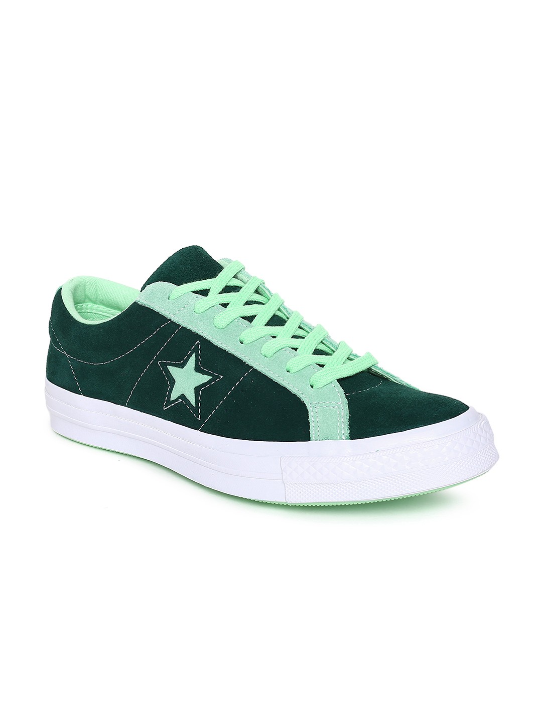 green suede one star converse
