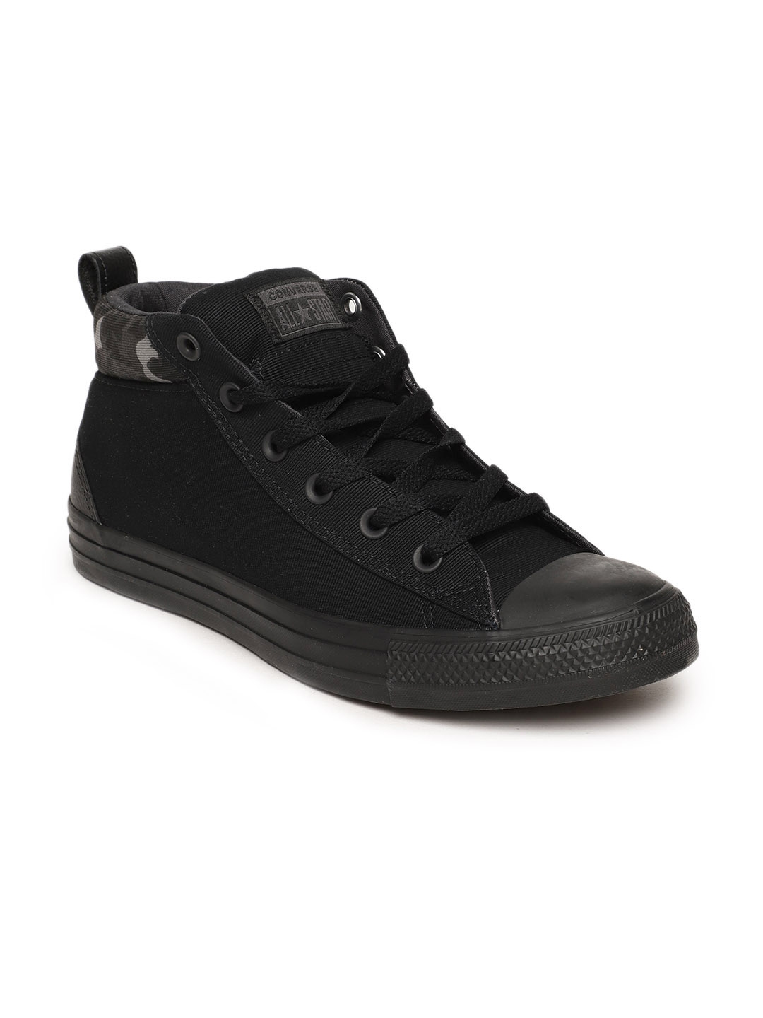 black mid ankle sneakers