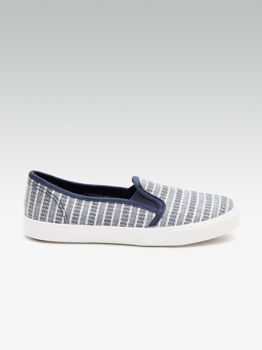 Buy DOROTHY PERKINS Women Blue & White Striped Slip On Sneakers