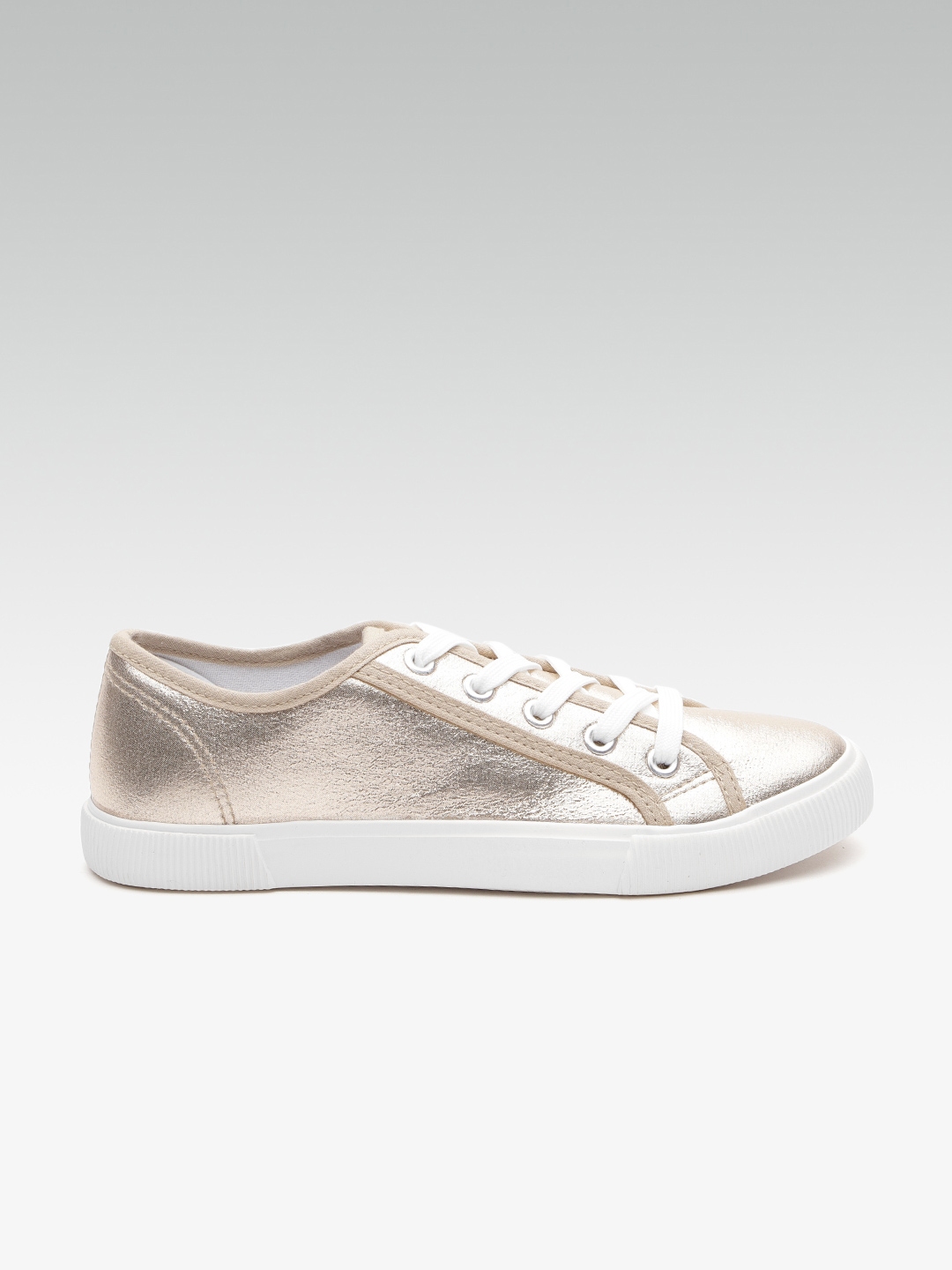 Buy DOROTHY PERKINS Women Gold Toned Sneakers - Casual Shoes for Women ...