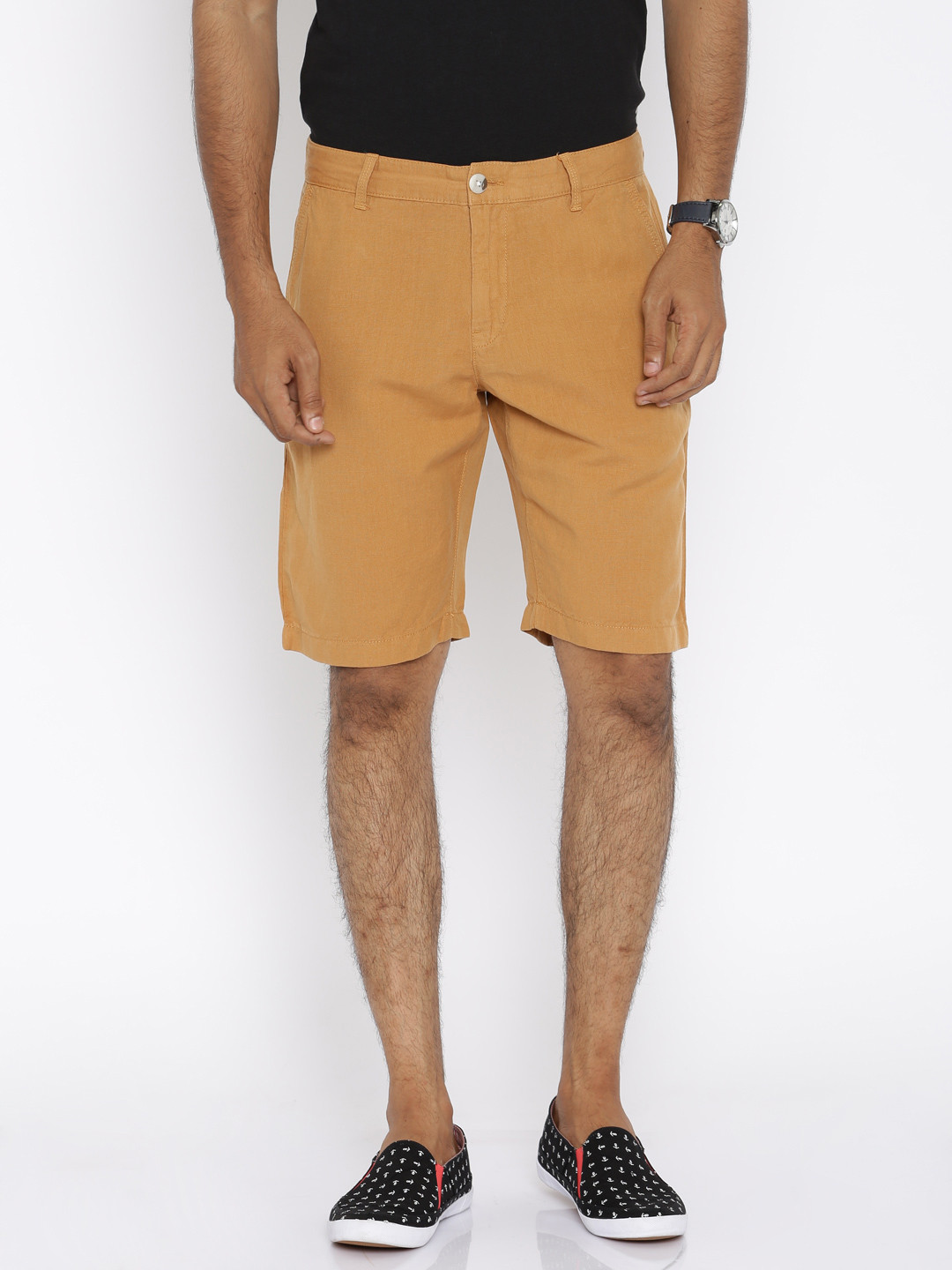 Buy U.S. Polo Assn. Men Khaki Linen Shorts Shorts for Men 688780 Myntra