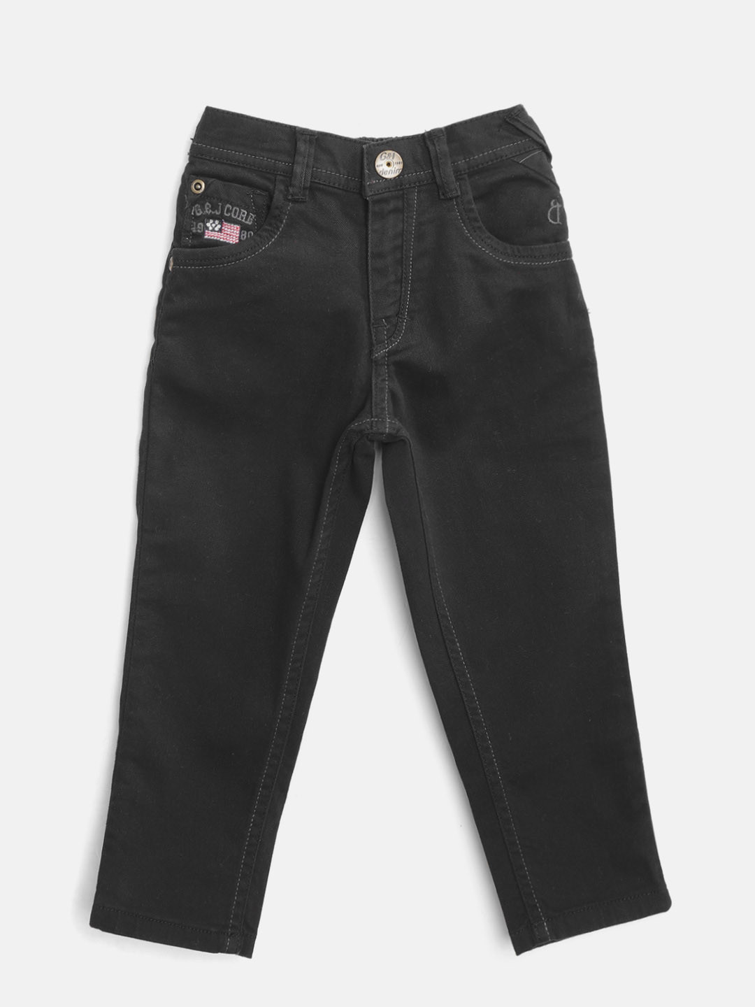Buy Gini And Jony Boys Black Regular Fit Mid Rise Clean Look