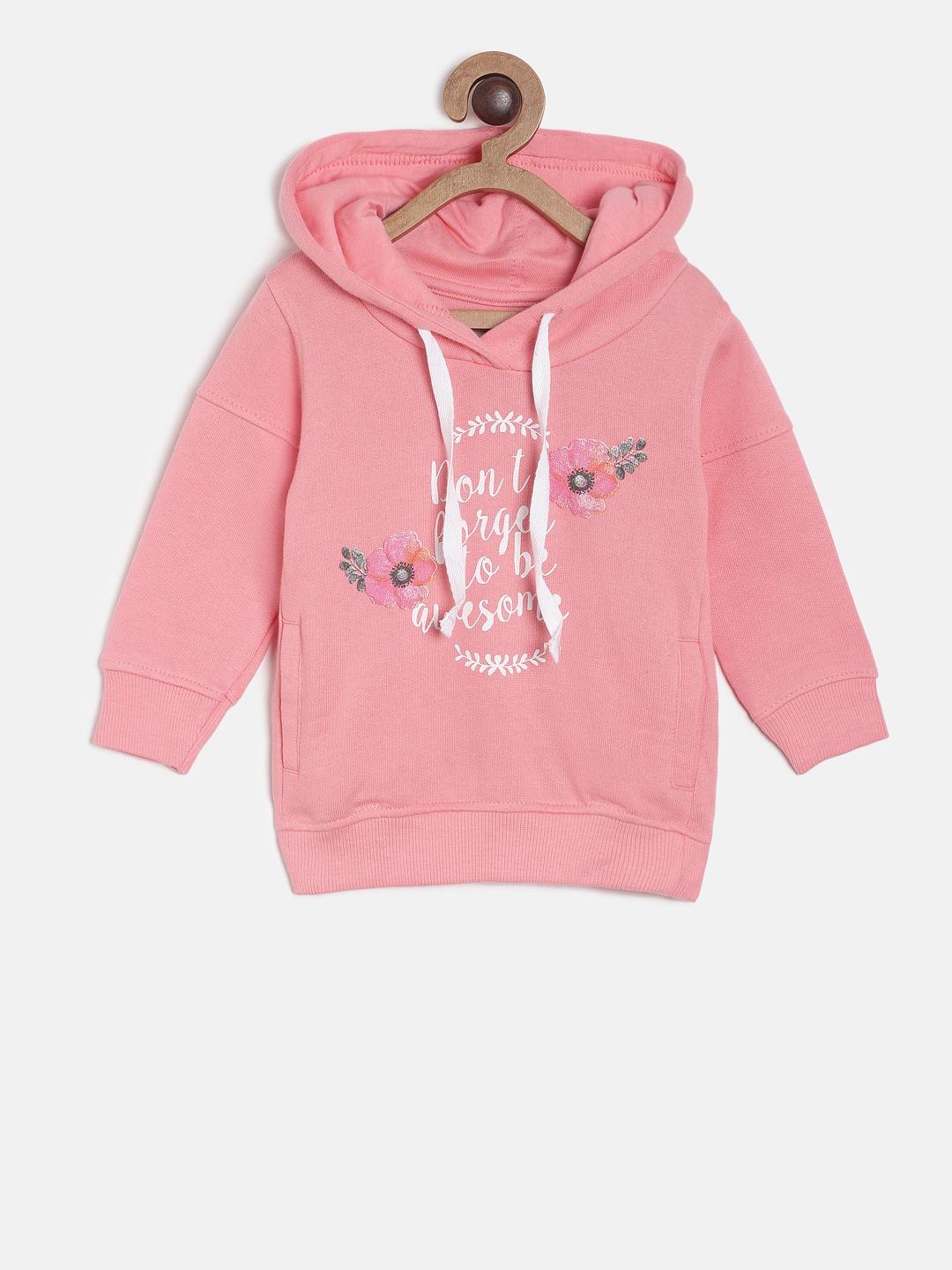 Buy Palm Tree Girls Pink Printed Hooded Sweatshirt - Sweatshirts for ...