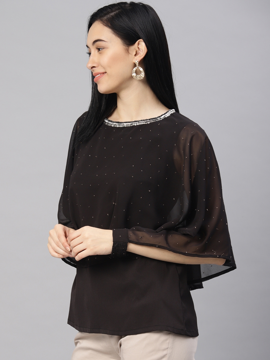 Buy W Women Black Embellished Layered Top - Tops for Women 6918887 | Myntra