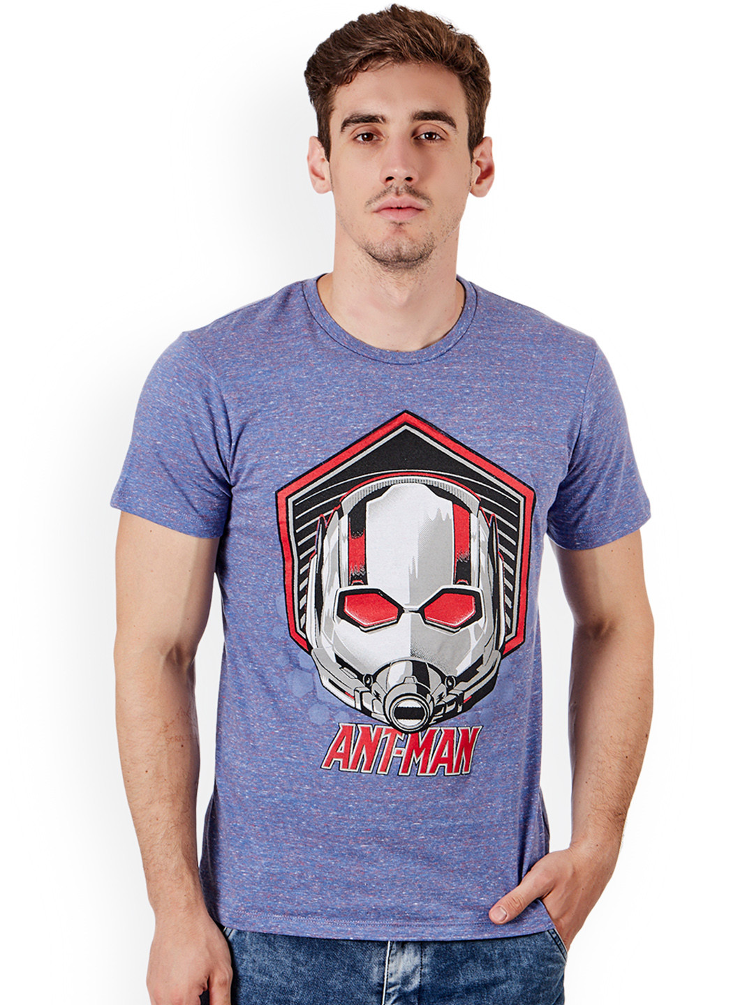 Marvel Antman Distorted – Maglietta Uomo Maniche Corte, Stampa Originale, Taglia Unica
