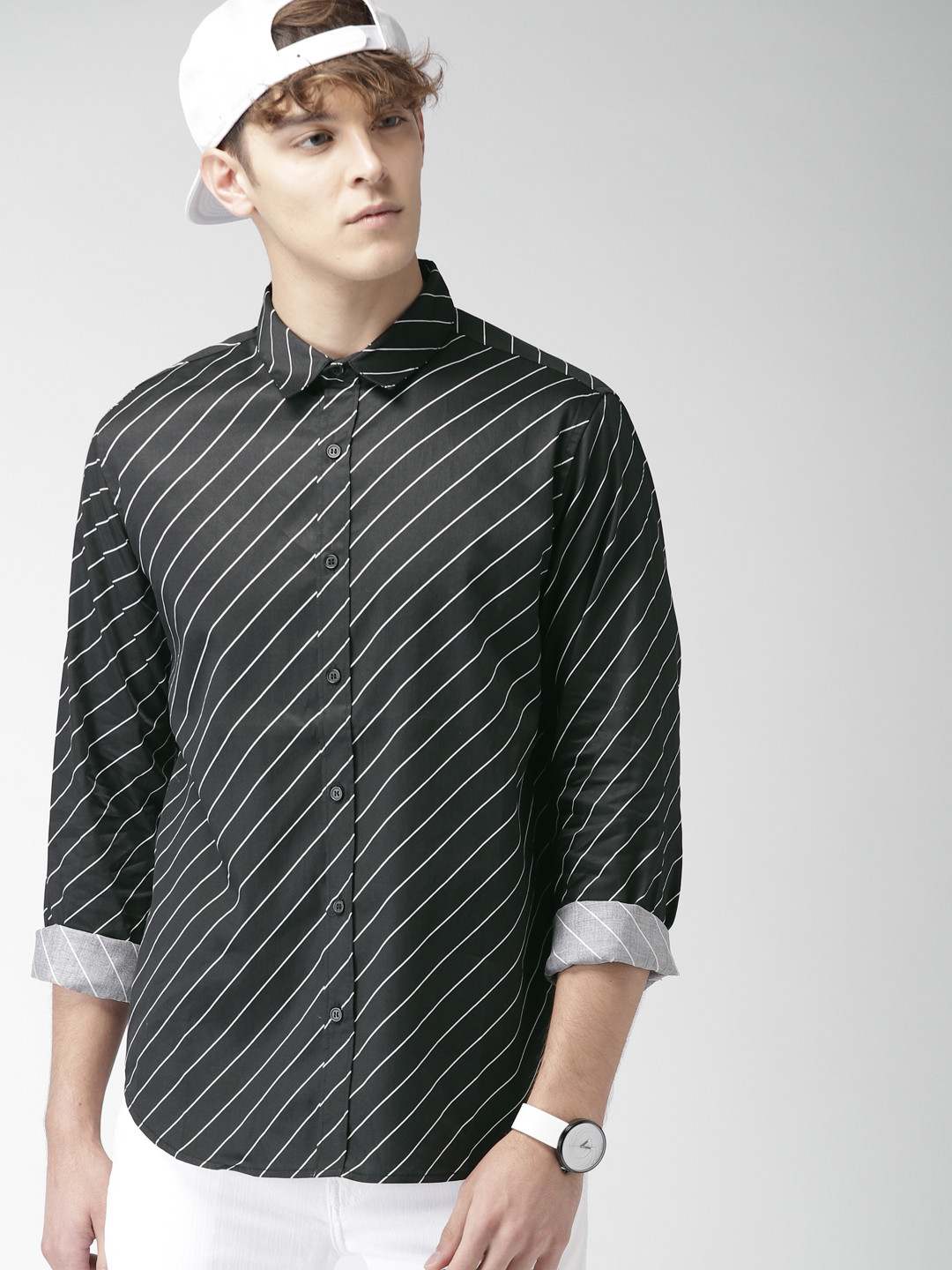 Forever 21 black and white striped shirt Clearance