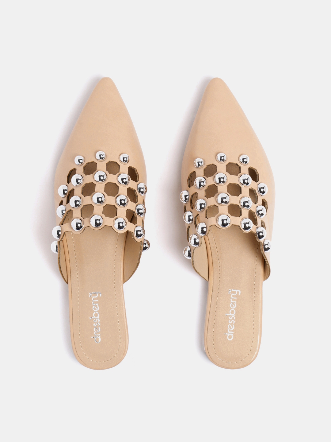 flat embellished mules