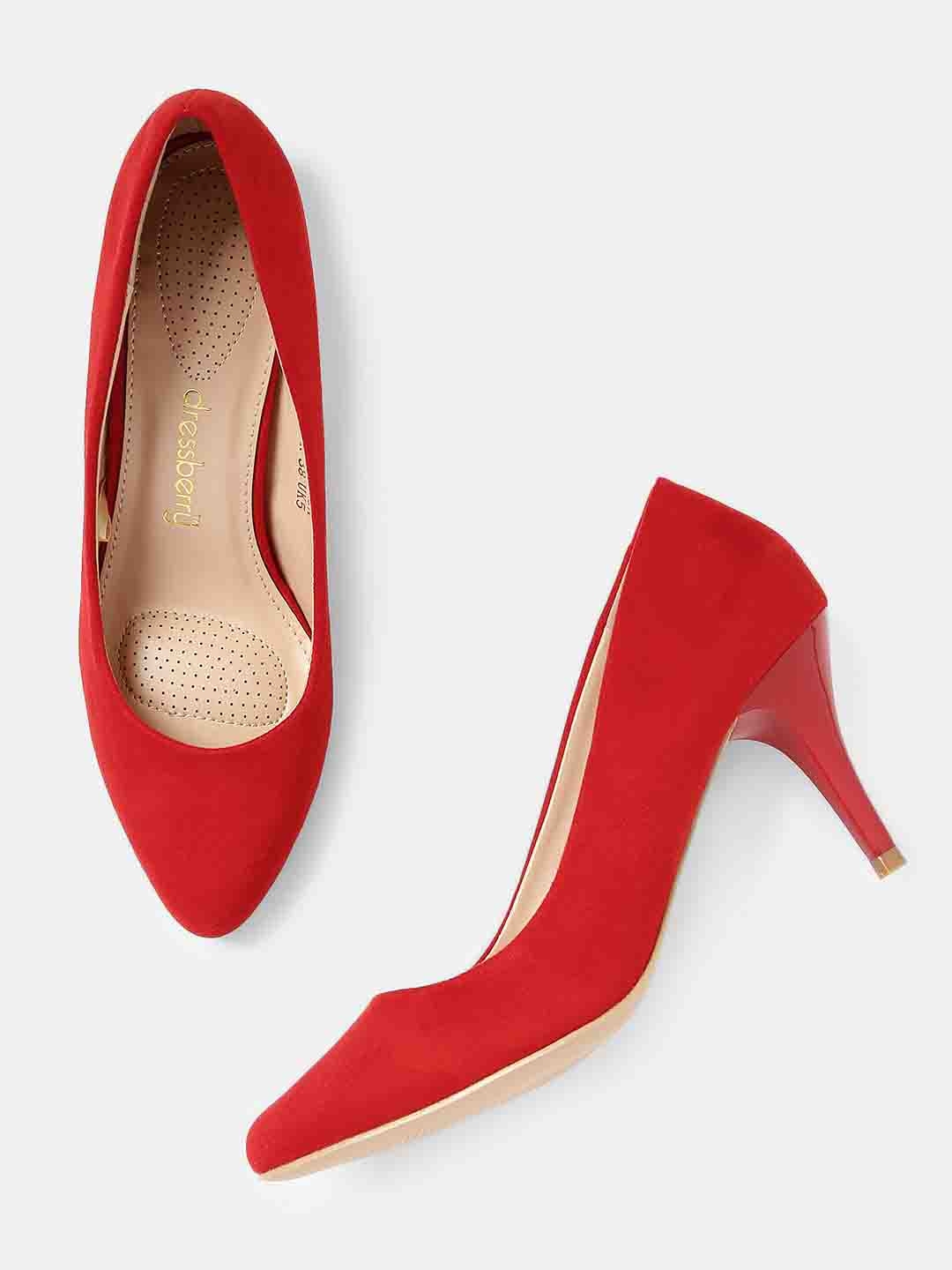 red pumps mid heel