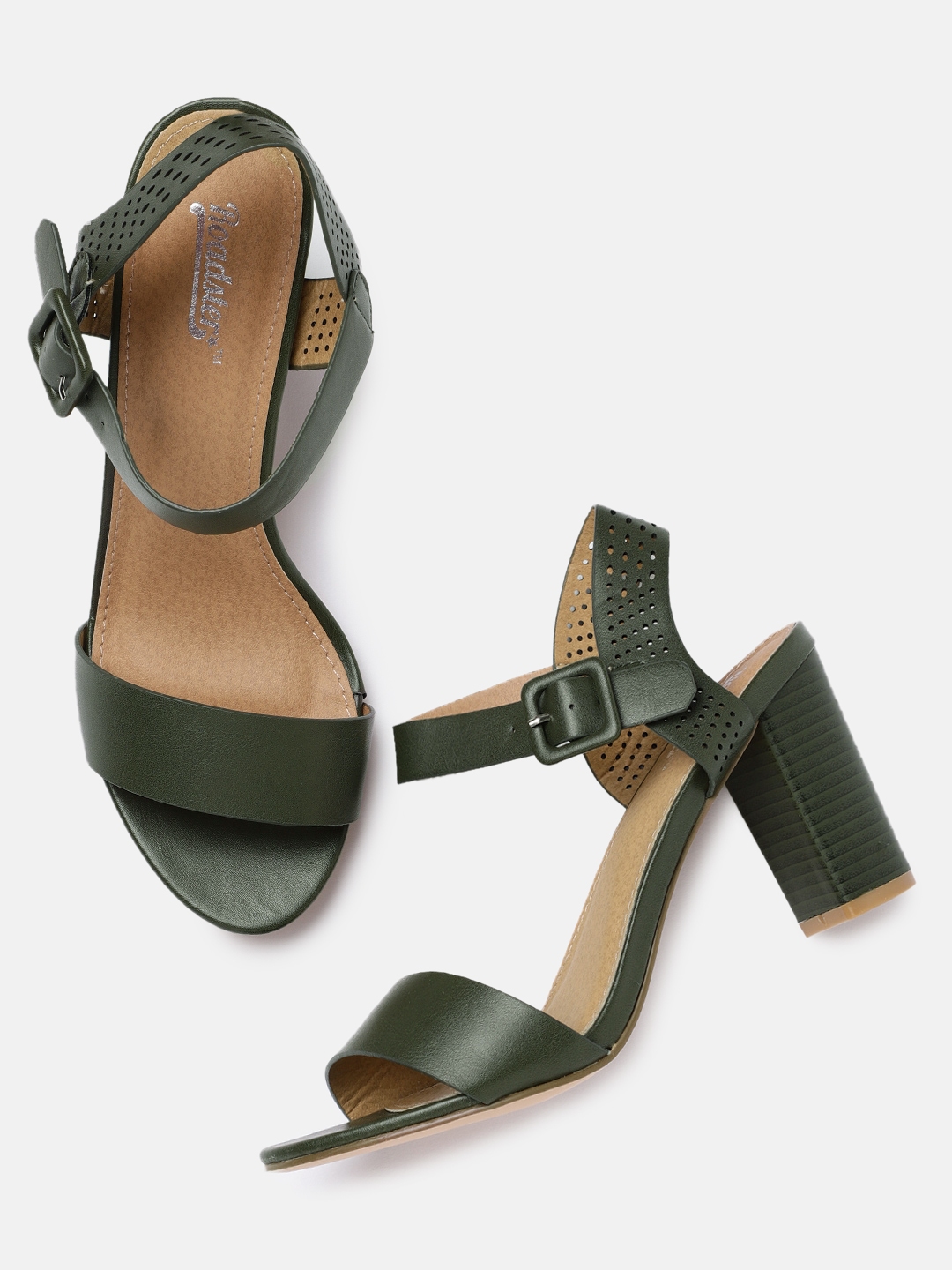 olive green heel sandals