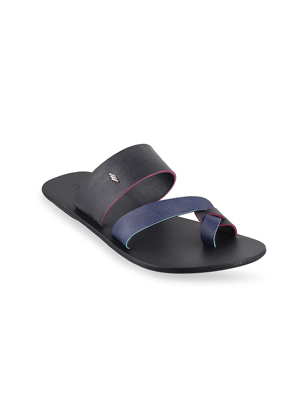 Buy Metro Men Black & Navy Blue Comfort Sandals - Sandals for Men 6942538 | Myntra