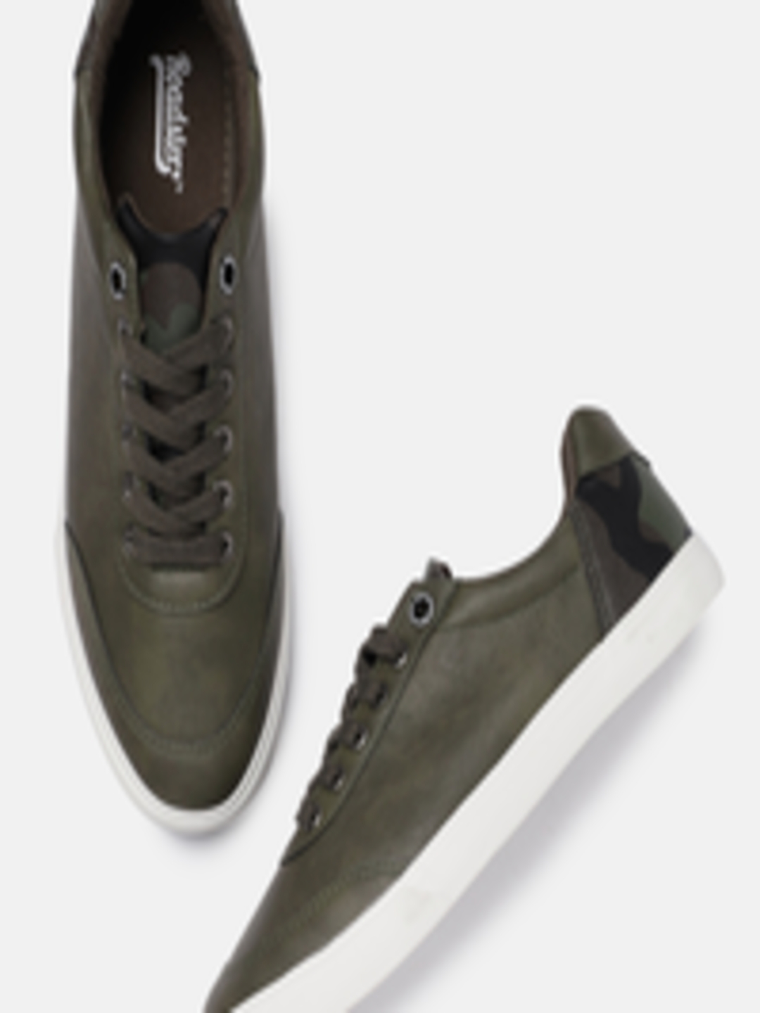 Buy Roadster Men Olive Green Sneakers - Casual Shoes for Men 6944332 ...