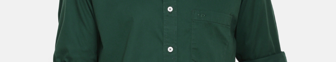 Buy ColorPlus Men Green Classic Regular Fit Solid Casual Shirt - Shirts ...