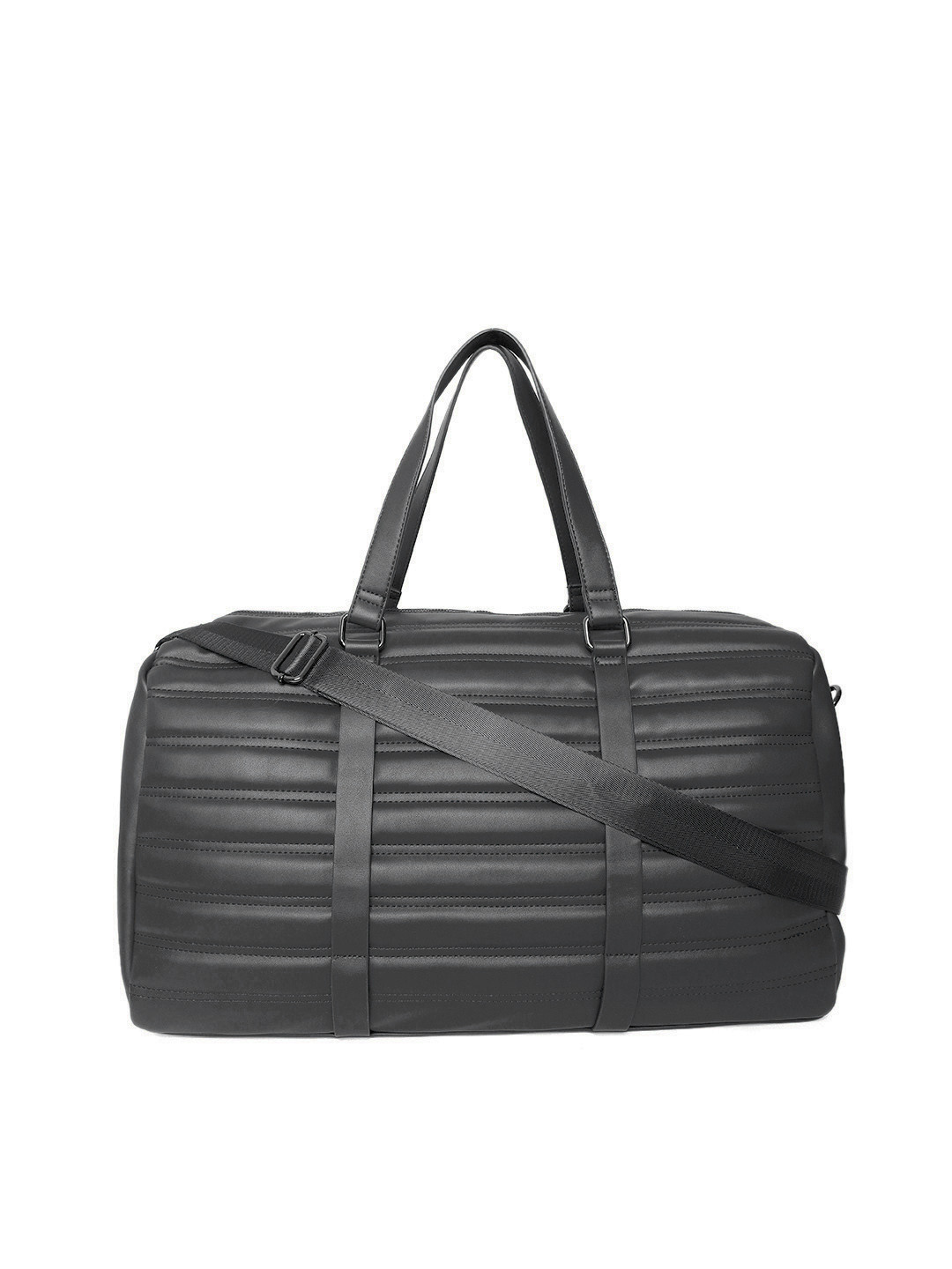 Buy Mast & Harbour Unisex Black Quilted Duffel Bag Duffel Bag for