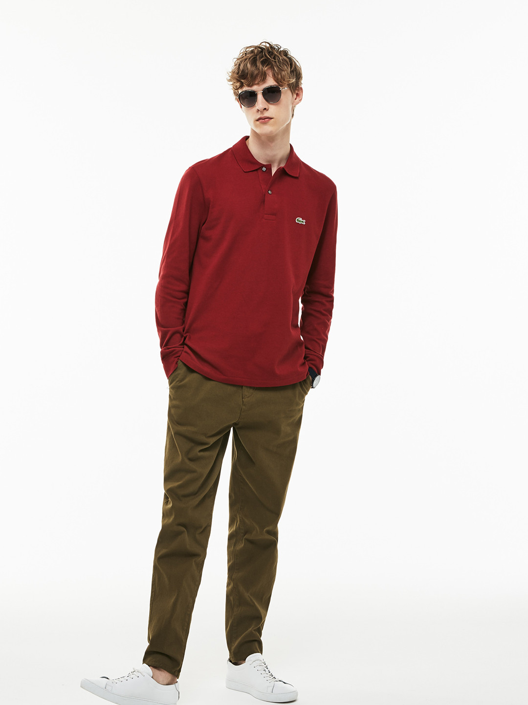 lacoste maroon t shirt