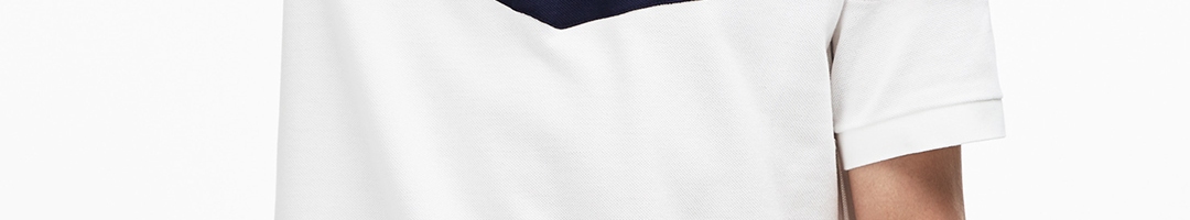 Buy Lacoste Men White Colourblocked Polo Collar T Shirt - Tshirts for ...