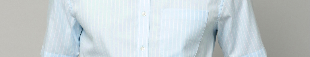 Buy Marks & Spencer Men Blue Regular Fit Striped Formal Shirt - Shirts ...