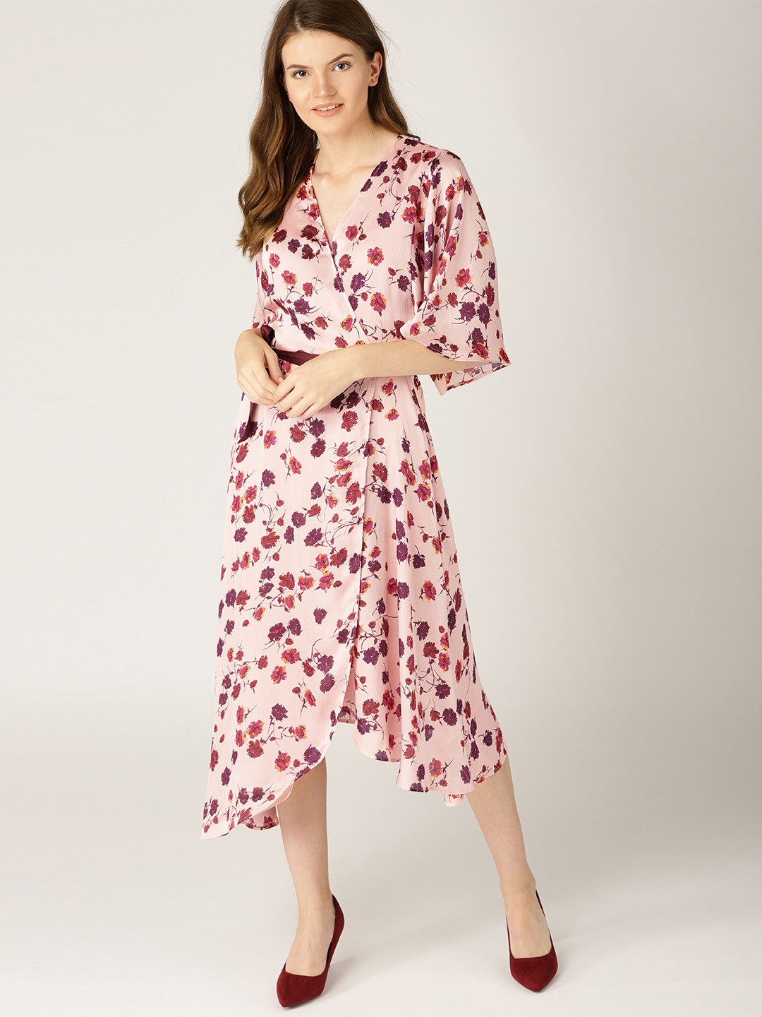 Esprit Abito Midi Donna In Velluto A Coste Morbido - Girocollo Con Bottone, Autunno