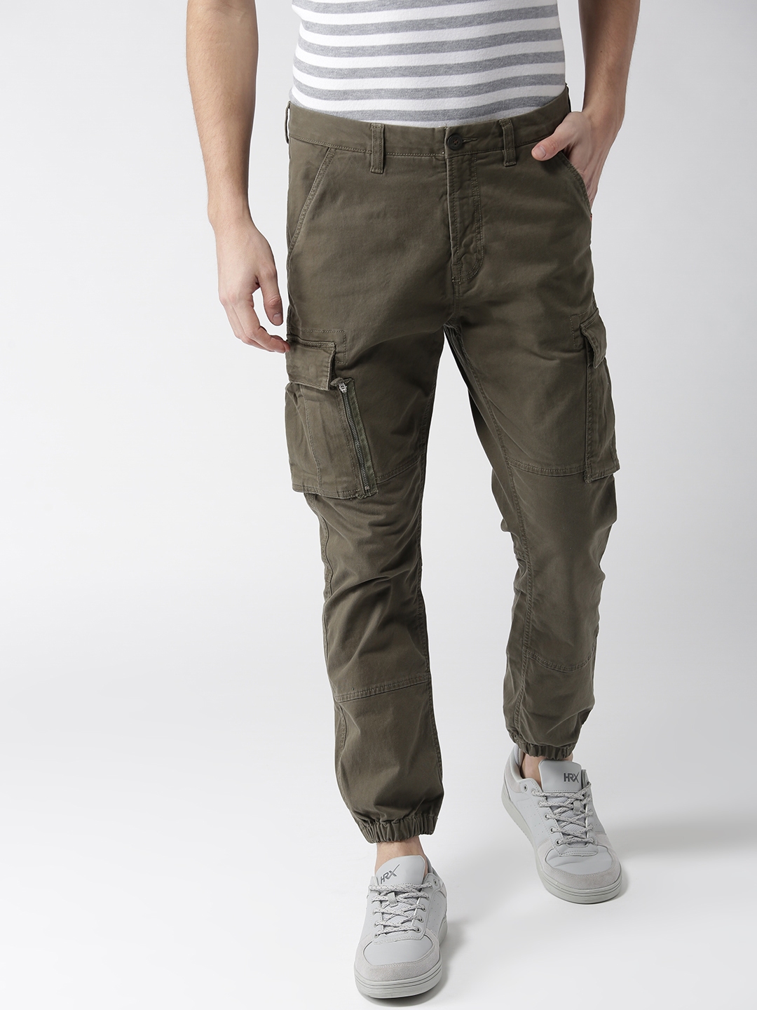 olive cargo joggers mens