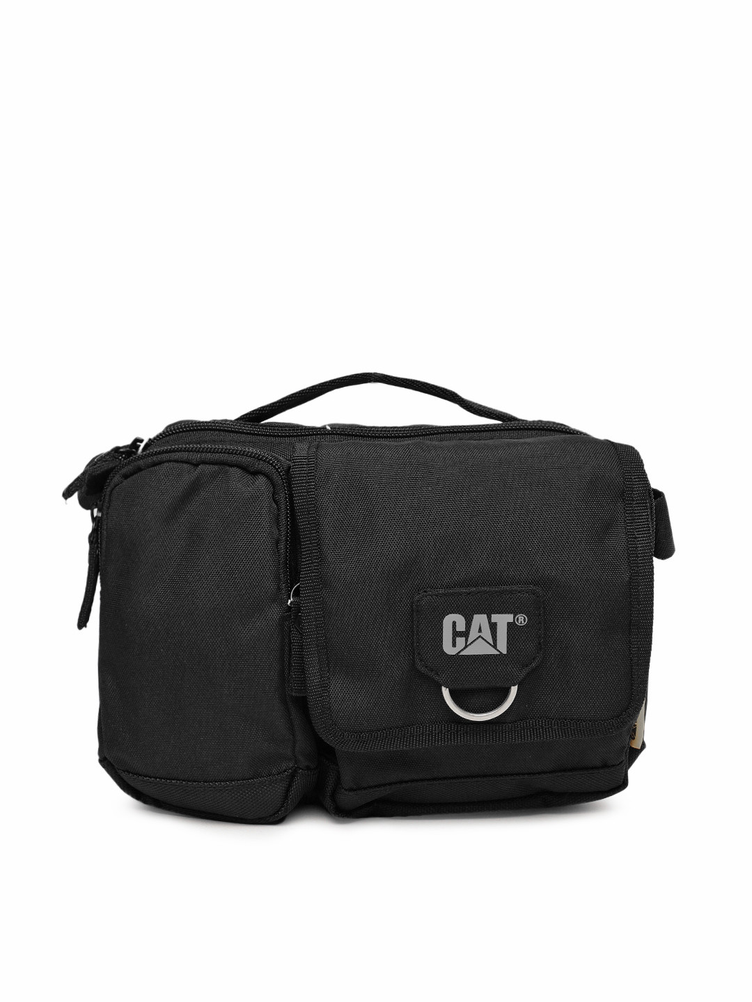 Buy CAT Unisex Black Solid Messenger Bag Messenger Bag for Unisex