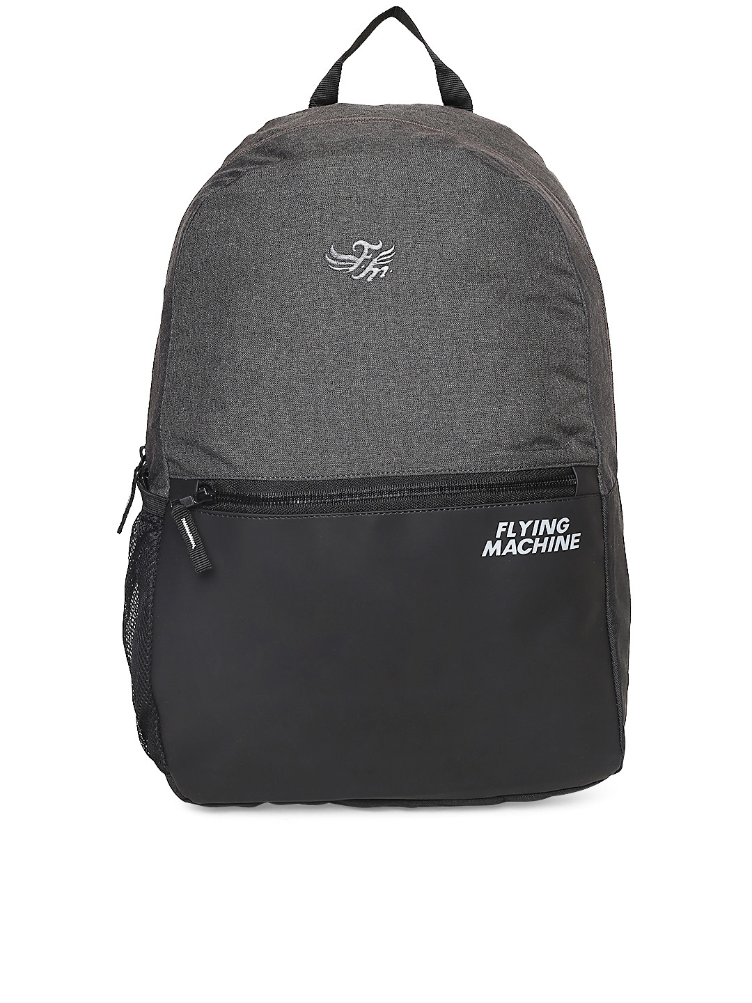 Buy Flying Machine Unisex Grey & Black Colourblocked Laptop Backpack Backpacks for Unisex