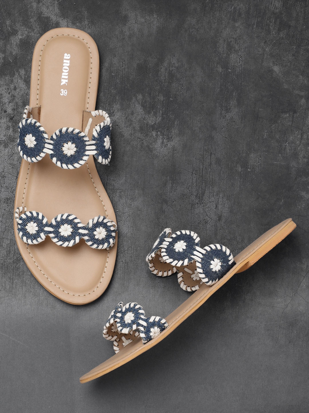 anouk open toe flats