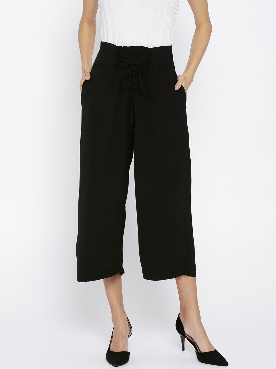 Buy Vero Moda Women Black Solid Culottes - Trousers for Women 6979372 ...