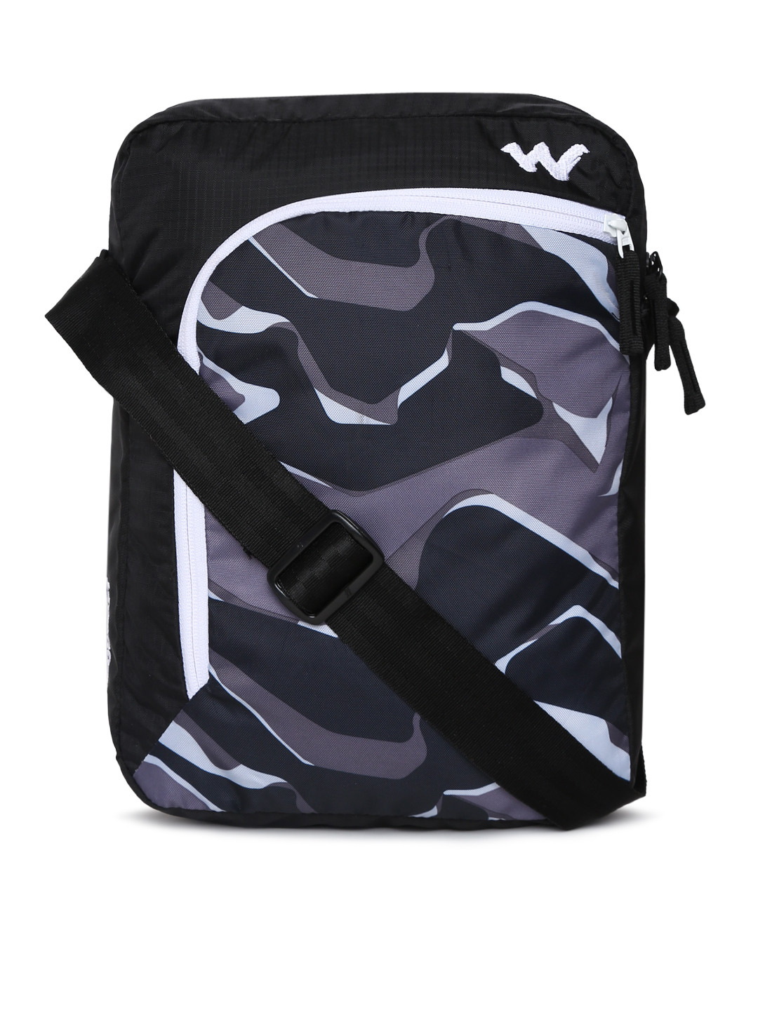 Buy Wildcraft Unisex Black & Grey Printed U Sling Messenger Bag