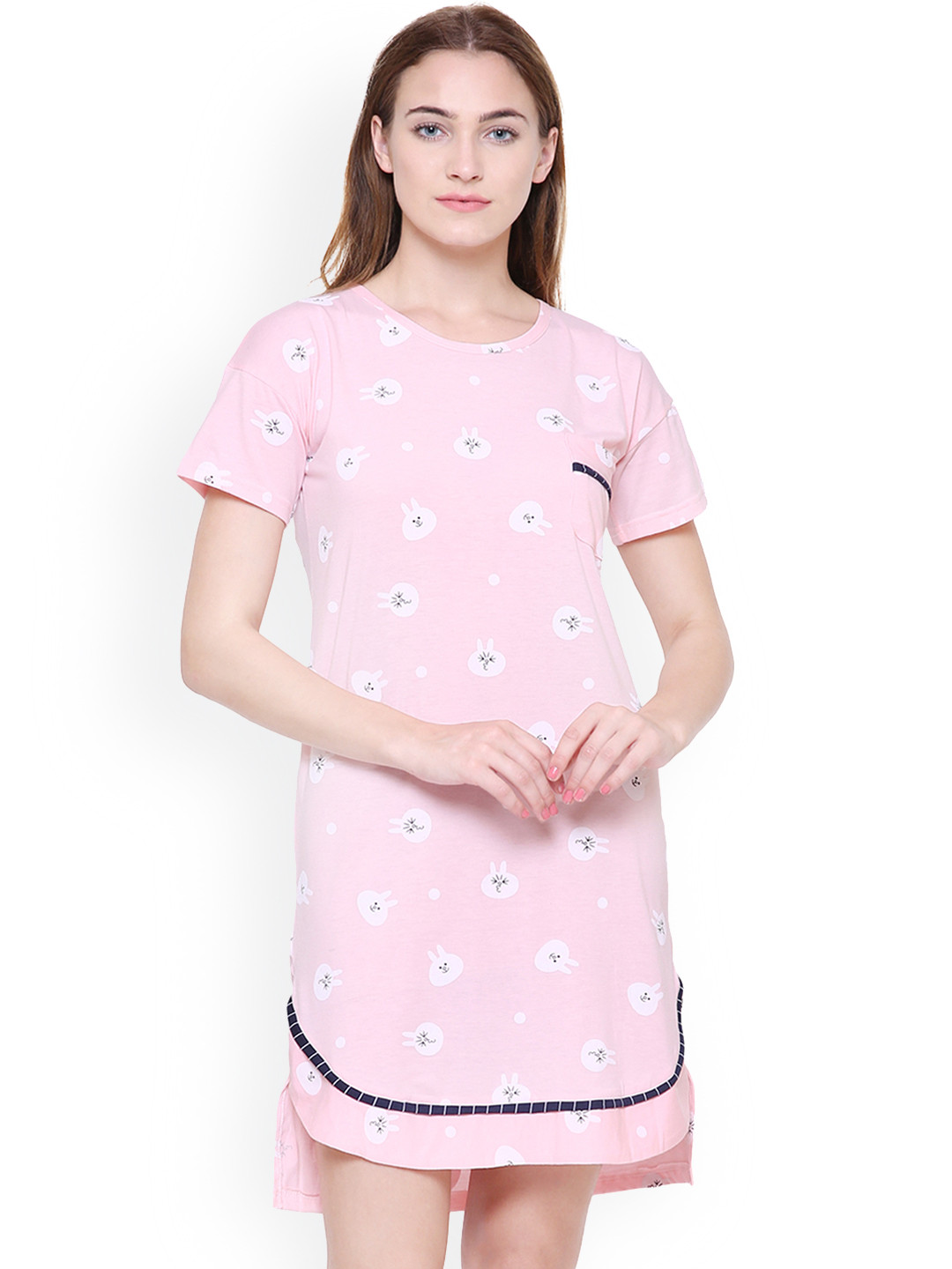 Buy FashionRack Women Pink Printed Nightdress 11 1401 Nightdress for