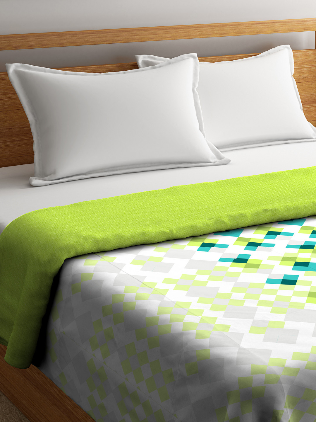 Buy Portico New York Green & Grey Floral AC Room 120 GSM Reversible