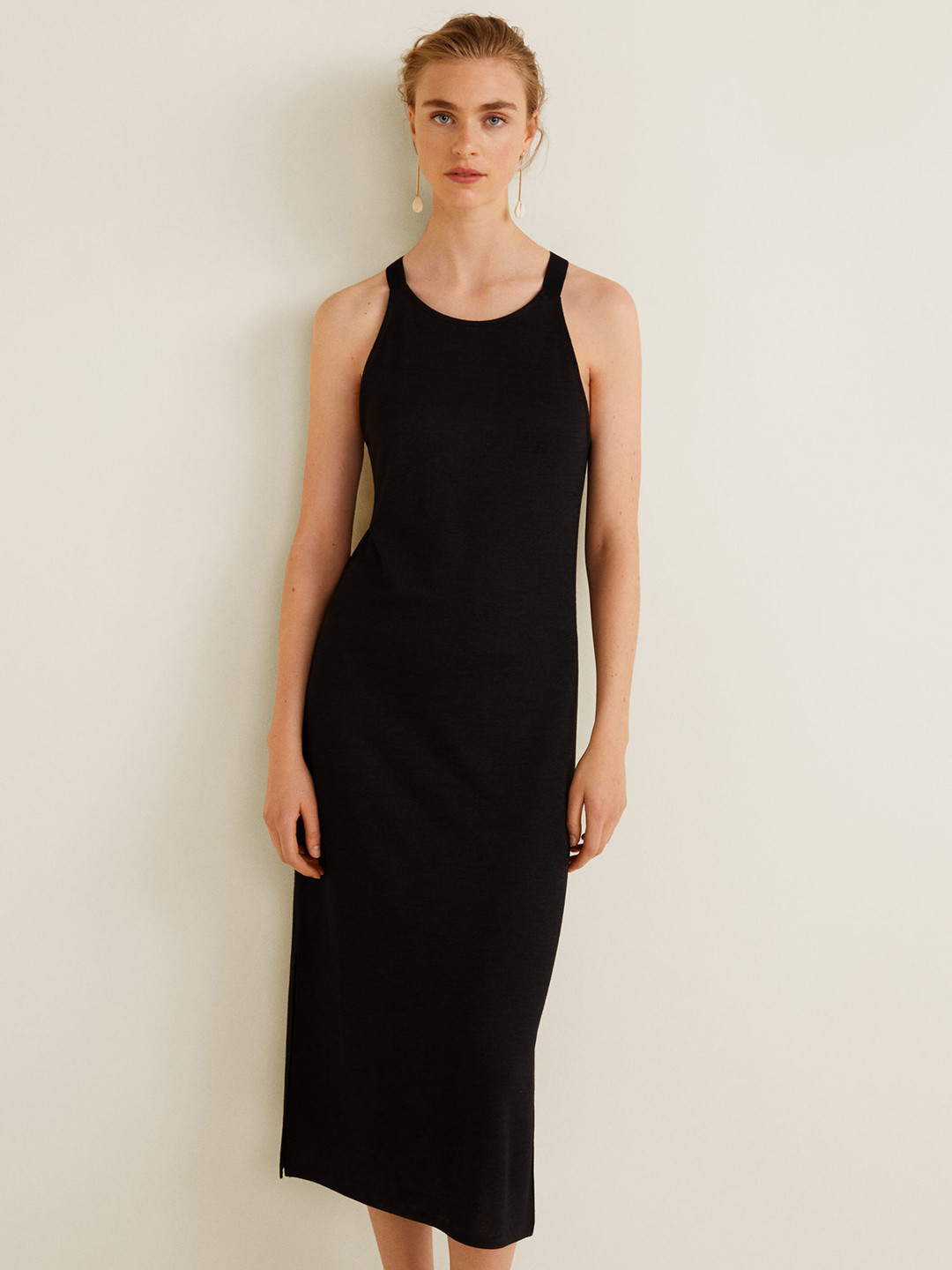 Buy MANGO Women Black Solid Sheath Dress Dresses for Women 6995528