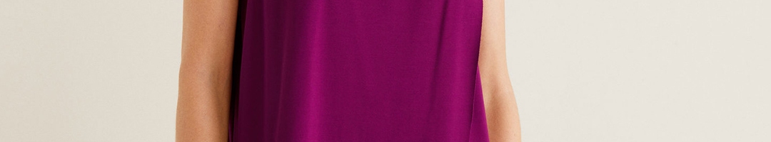 Buy MANGO Women Purple Solid Layered A Line Dress - Dresses for Women ...