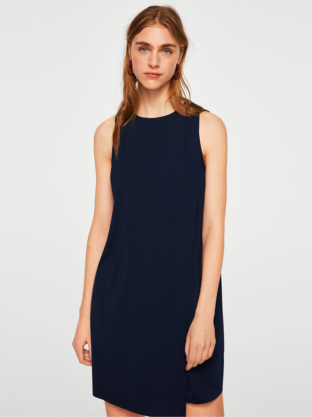 Buy MANGO Women Navy Blue Solid Layered A Line Dress - Dresses for Women 6995852 | Myntra