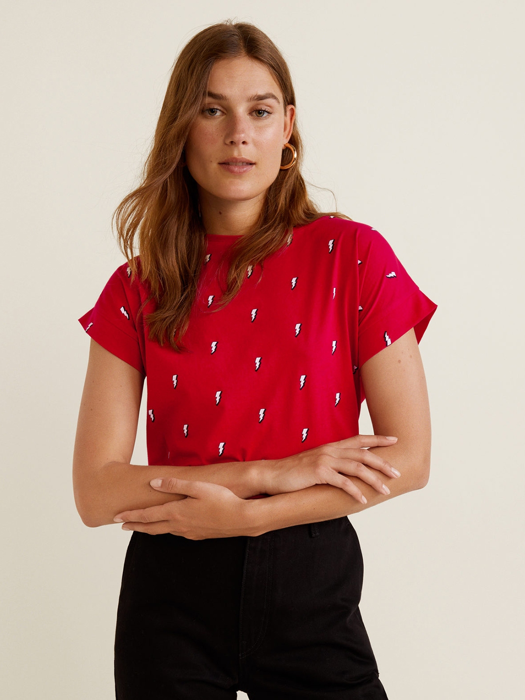 tee shirt a epaulette mango