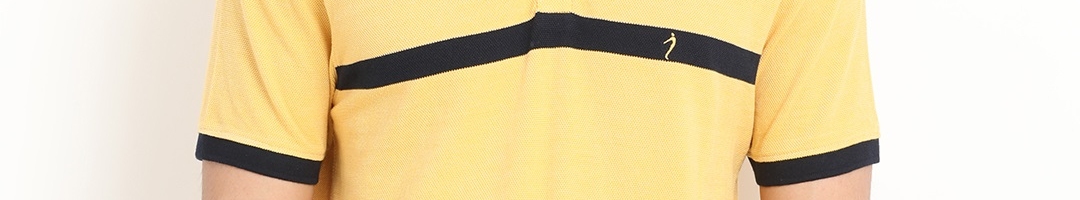Buy Indian Terrain Men Yellow Solid Polo Collar T Shirt - Tshirts for ...