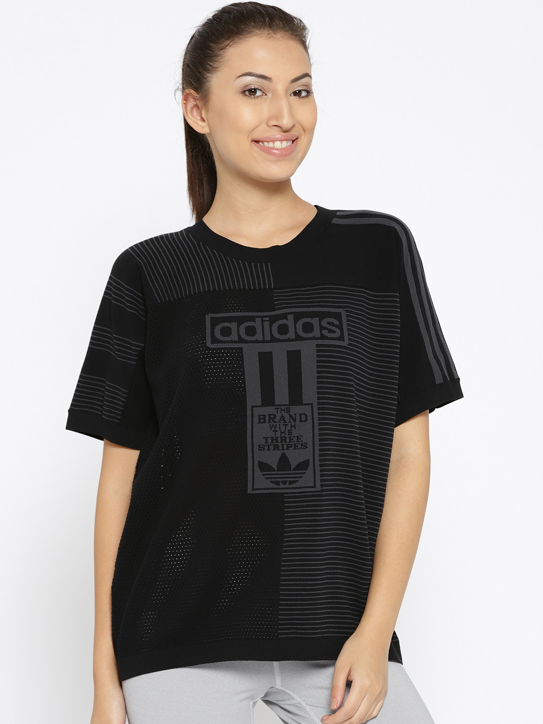 Buy ADIDAS Originals Women Black Printed ADIBREAK T Shirt Tshirts for